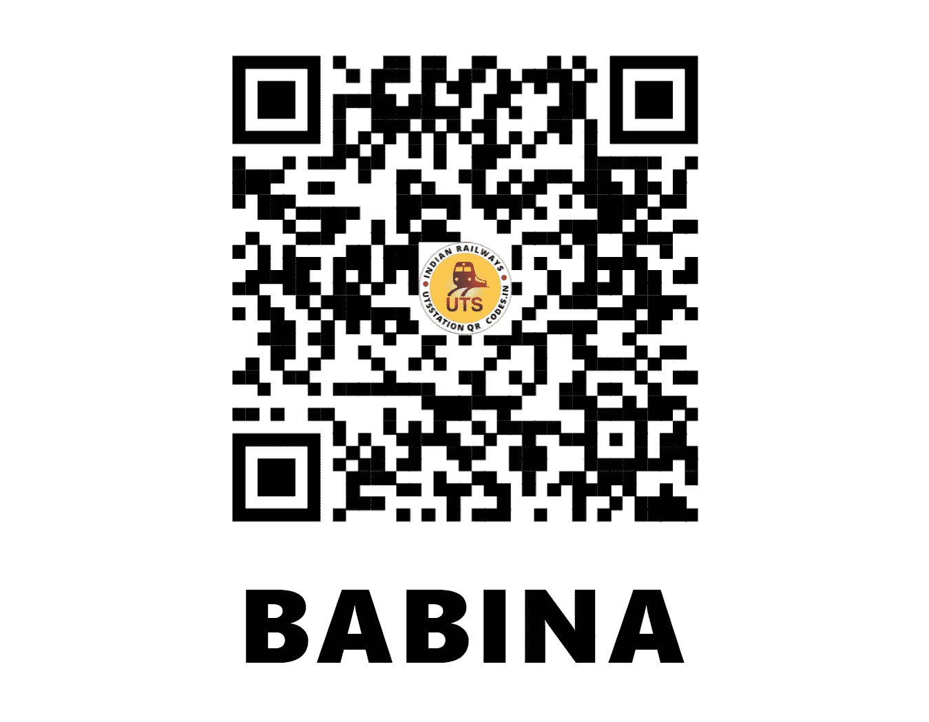 UTS QR Code for BABINA - BAB - NC (UTTAR PRADESH)